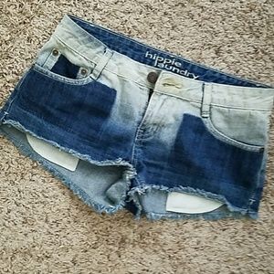 Color fading blue shorts:)